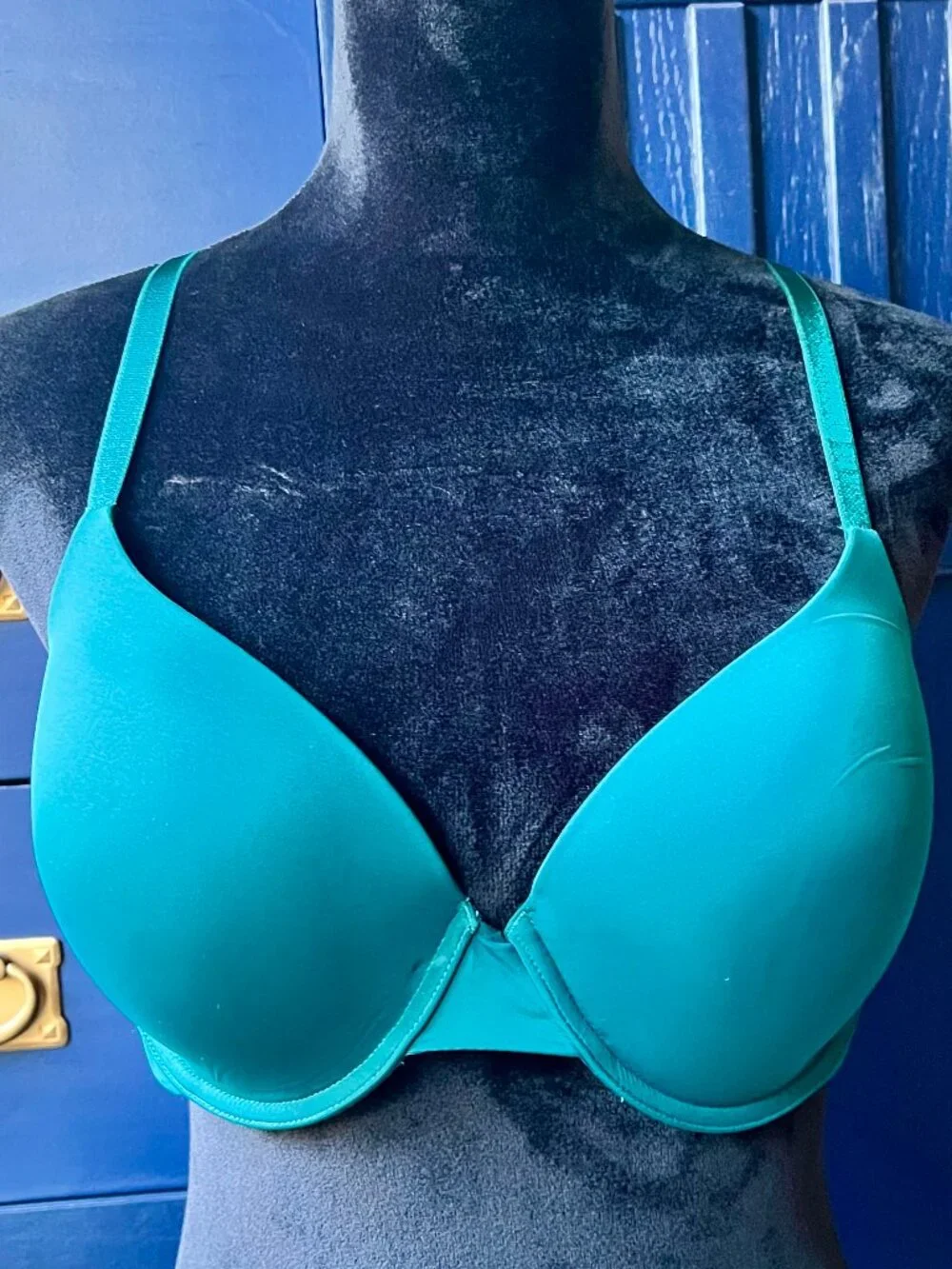 NWT Victoria's Secret Dark Teal Uplift Semi Demi Bra 38C Crossback Racerback